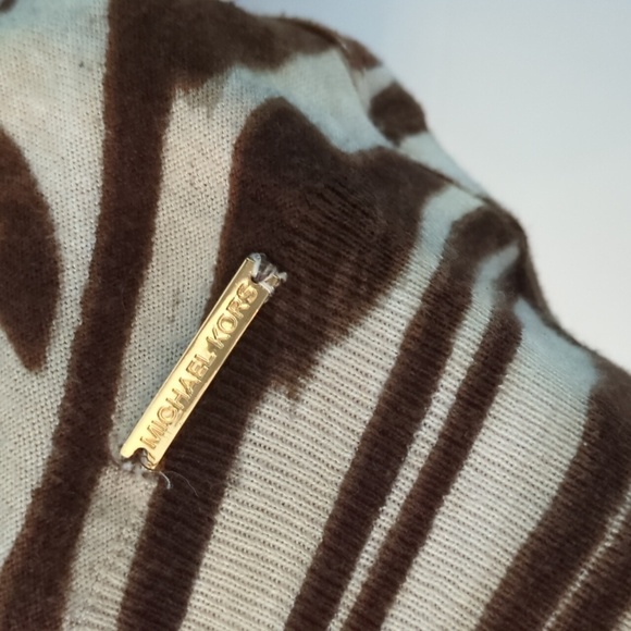 Michael by Michael Kors zebra v neck long sleeve lightweight knit pullover 3X - Picture 5 of 8